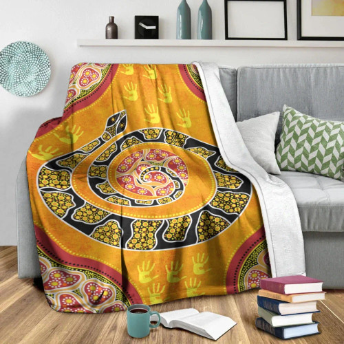Australia Blanket - Aboriginal Unique Style Snake Orange Color 2021 Australia Blanket - Aboriginal Unique Style Snake Orange Color 2021