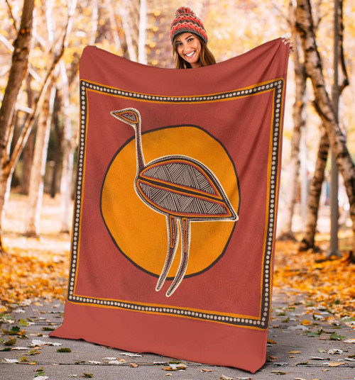 Australia Aboriginal Blanket - Indigenous Emu Australia Aboriginal Blanket - Indigenous Emu