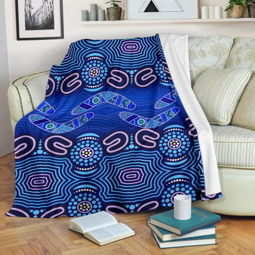 Australia ABoriginal Blanket - Boomerangs And Dot Painting Art Ver02 Australia ABoriginal Blanket - Boomerangs And Dot Painting Art Ver02