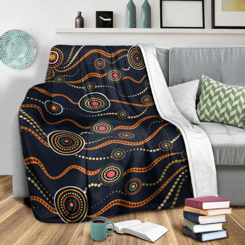 Australia Aboriginal Blanket - Aboriginal Dot Art Painting VER1 Australia Aboriginal Blanket - Aboriginal Dot Art Painting VER1