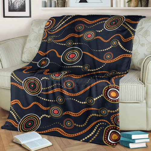 Australia Aboriginal Blanket - Aboriginal Dot Art Painting VER1 Australia Aboriginal Blanket - Aboriginal Dot Art Painting VER1