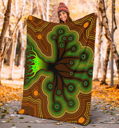 Australia Aboriginal Blanket - Tree Dot Painting Art