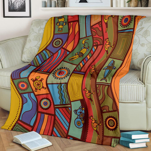 Australia Blanket - Aboriginal Art With Animals