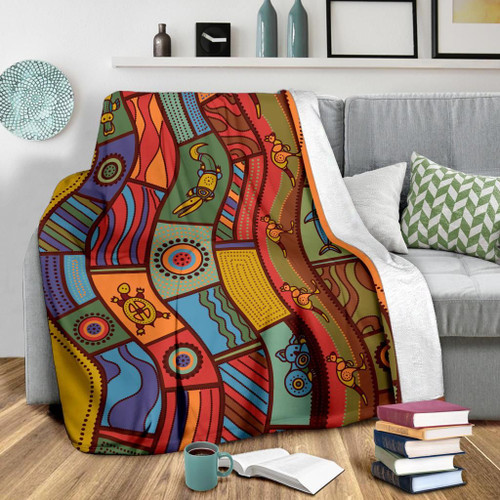 Australia Blanket - Aboriginal Art With Animals