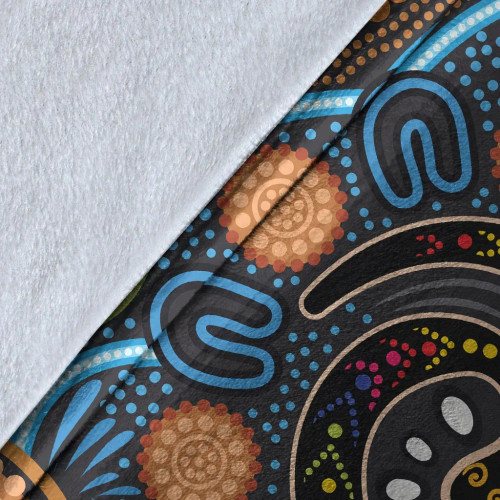 Australia Aboriginal Blanket - Aboriginal Art Painting And Snake Australia Aboriginal Blanket - Aboriginal Art Painting And Snake