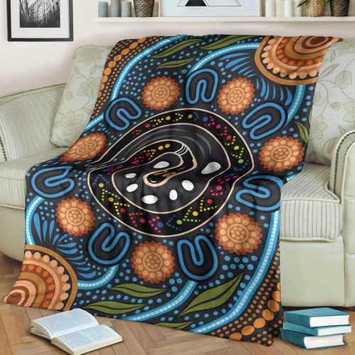 Australia Aboriginal Blanket - Aboriginal Art Painting And Snake Australia Aboriginal Blanket - Aboriginal Art Painting And Snake