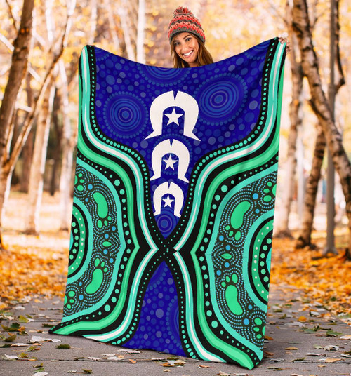 Australia Torres Strait Blanket - Torres Strait Symbol And Aboriginal Patterns Australia Torres Strait Blanket - Torres Strait Symbol And Aboriginal Patterns