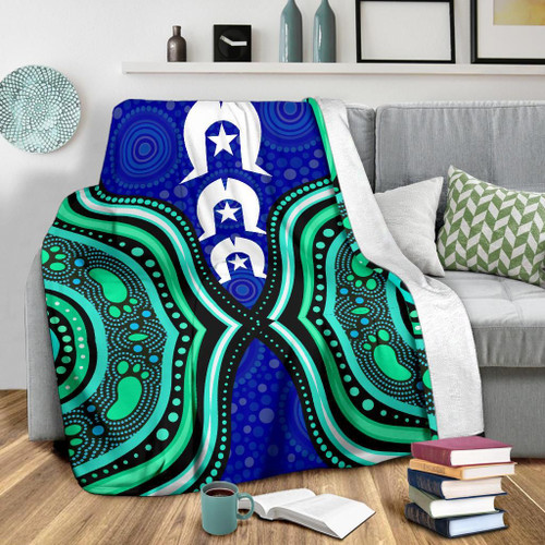 Australia Torres Strait Blanket - Torres Strait Symbol And Aboriginal Patterns Australia Torres Strait Blanket - Torres Strait Symbol And Aboriginal Patterns