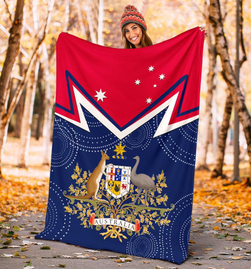 Australia Blanket - Australian Coat Of Arms Flag Color Australia Blanket - Australian Coat Of Arms Flag Color