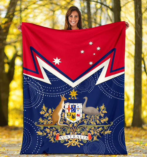 Australia Blanket - Australian Coat Of Arms Flag Color Australia Blanket - Australian Coat Of Arms Flag Color