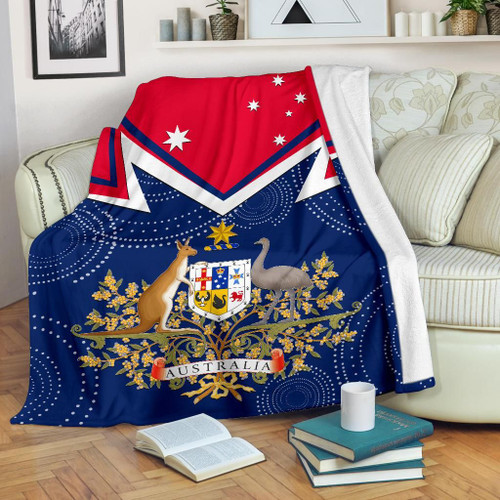 Australia Blanket - Australian Coat Of Arms Flag Color Australia Blanket - Australian Coat Of Arms Flag Color