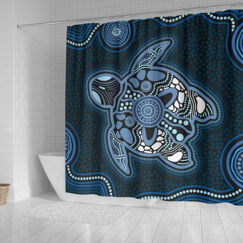 Australia Aboriginal Shower Curtain - Indigenous Turtle Ver04 Australia Aboriginal Shower Curtain - Indigenous Turtle Ver04