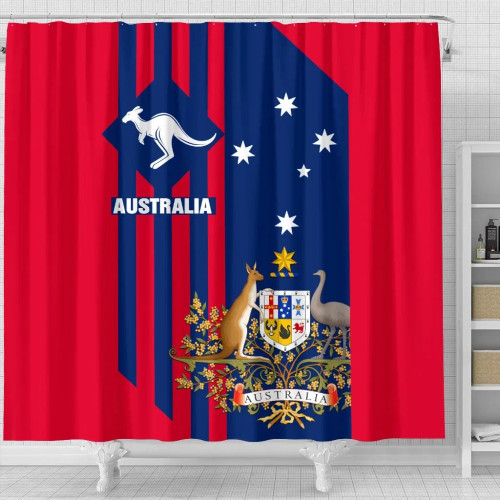Australia Shower Curtain - Australia Kangaroo Sign Australia Shower Curtain - Australia Kangaroo Sign