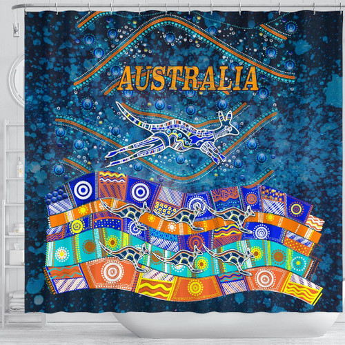 Australia Shower Curtain - Kangaroo Dreaming Australia Shower Curtain - Kangaroo Dreaming