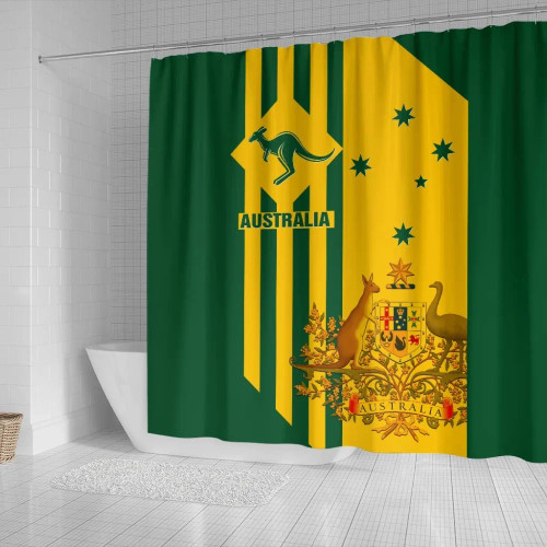 Australia Shower Curtain - Australia Kangaroo Sign National Color Australia Shower Curtain - Australia Kangaroo Sign National Color