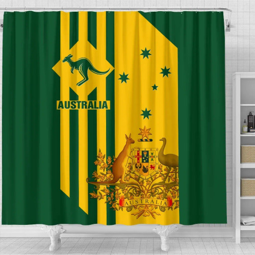 Australia Shower Curtain - Australia Kangaroo Sign National Color Australia Shower Curtain - Australia Kangaroo Sign National Color