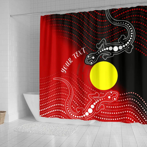 [Custom] Australia Aboriginal Shower Curtain - Two Indigenous Lizard