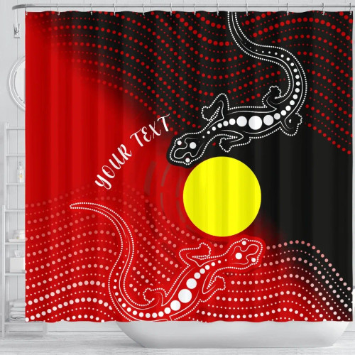 [Custom] Australia Aboriginal Shower Curtain - Two Indigenous Lizard