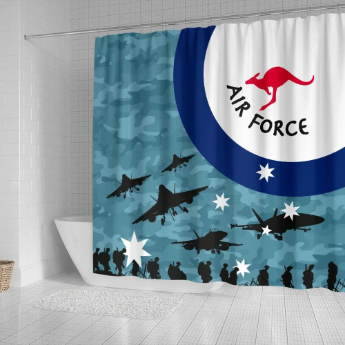 Australia Air Force Shower Curtain (Blue) - Kangaroo Australia Air Force Shower Curtain (Blue) - Kangaroo