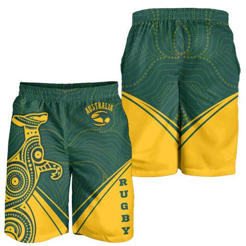 Australia Rugby Men Shorts - Australian Rugby Kangaroo & Aboriginal Patterns