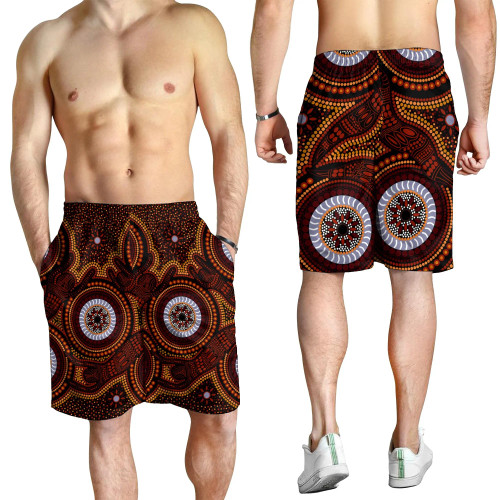 Australia Aboriginal Men Shorts - Aboriginal Human Dot Painting Art Australia Aboriginal Men Shorts - Aboriginal Human Dot Painting Art