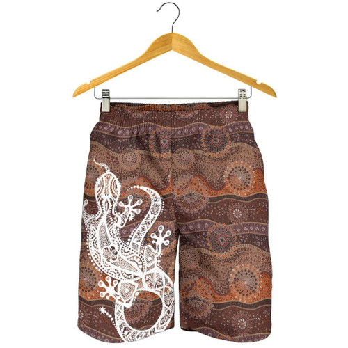 Australia Men Shorts - Lizard Circle Indigenous Dot Painting Australia Men Shorts - Lizard Circle Indigenous Dot Painting