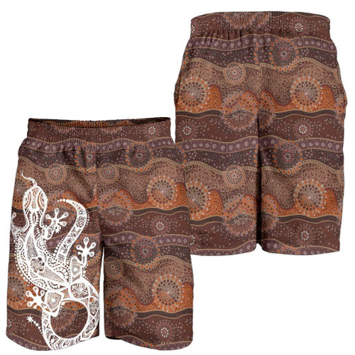 Australia Men Shorts - Lizard Circle Indigenous Dot Painting Australia Men Shorts - Lizard Circle Indigenous Dot Painting