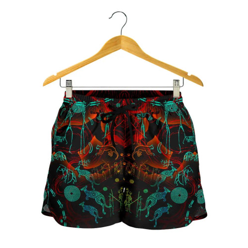 Australia Women Shorts - Kangaroo Adults Indigenous Art Australia Women Shorts - Kangaroo Adults Indigenous Art