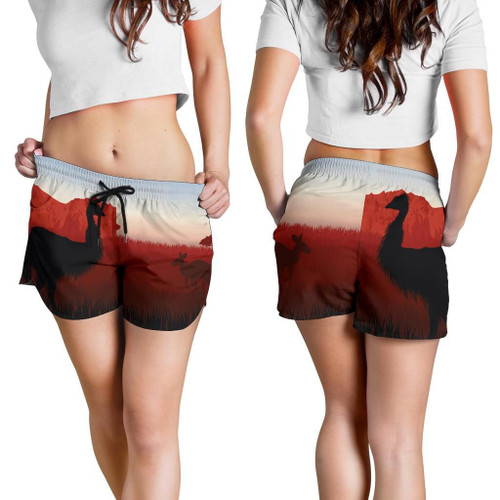 Australia Women Shorts - Australian Nature with Emu and Kangaroo