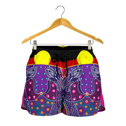 Australia Women Shorts - Aboriginal Sublimation Dot Pattern Style (Violet) Australia Women Shorts - Aboriginal Sublimation Dot Pattern Style (Violet)