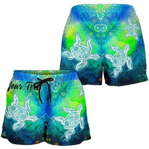 [Custom] Australia Women Shorts - Indigenous Turtle Ocean Dot Painting Art