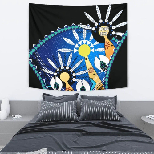 [Custom] Australia Torres Strait Tapestry - Dhari Mask In Palm Tree