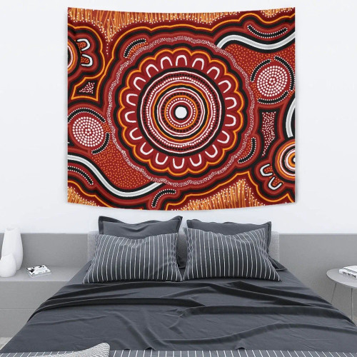 Australia Aboriginal Tapestry - Aboriginal Dot Art Painting VER 13 Australia Aboriginal Tapestry - Aboriginal Dot Art Painting VER 13