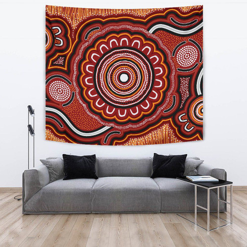 Australia Aboriginal Tapestry - Aboriginal Dot Art Painting VER 13 Australia Aboriginal Tapestry - Aboriginal Dot Art Painting VER 13