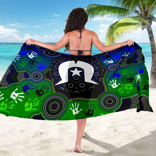 Australia Aboriginal Sarong- Torres Strait Symbol With Indigenous Patterns