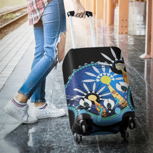 [Custom] Australia Torres Strait Luggage Cover - Dhari Mask In Palm Tree