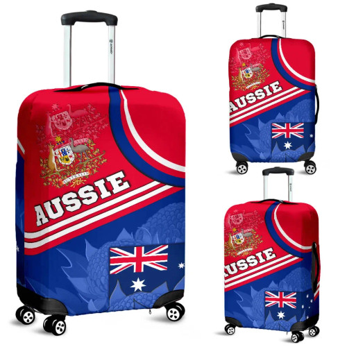 Australia Luggage Cover - Aus Flag and Coat of Arms Waratah Flowers Australia Luggage Cover - Aus Flag and Coat of Arms Waratah Flowers