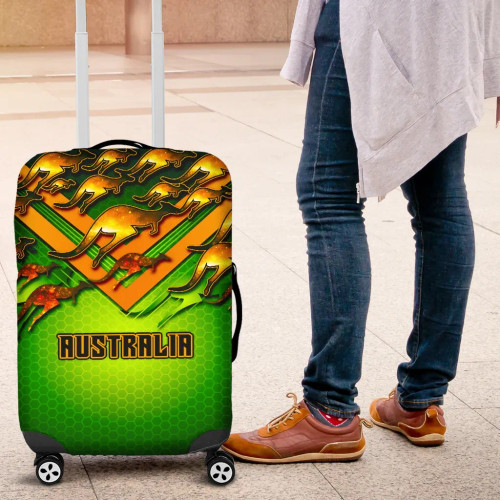 Australia Luggage Cover - Australian Kangaroo Aussie National Colors Australia Luggage Cover - Australian Kangaroo Aussie National Colors