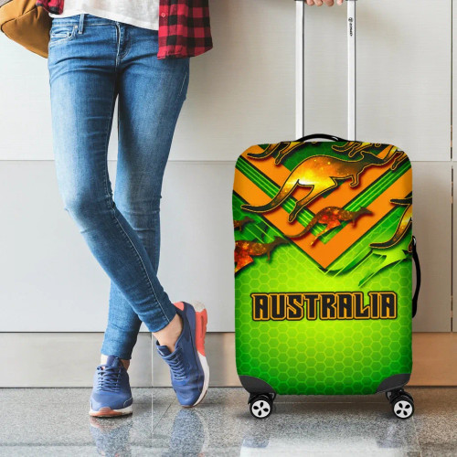 Australia Luggage Cover - Australian Kangaroo Aussie National Colors Australia Luggage Cover - Australian Kangaroo Aussie National Colors