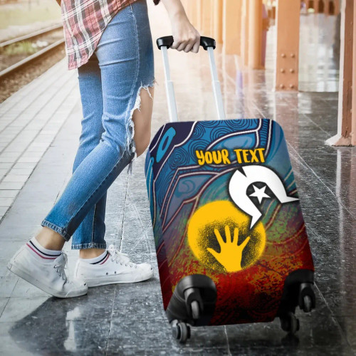 [Custom] Australia Aboriginal Luggage Cover - Aboriginal and Torres Strait Islanders Flag