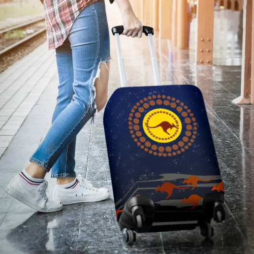 Australia Luggage Cover - Kangaroo On The Sun Australia Luggage Cover - Kangaroo On The Sun