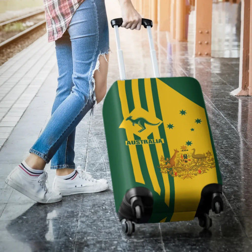 Australia Luggage Cover - Australia Kangaroo Sign National Color Australia Luggage Cover - Australia Kangaroo Sign National Color