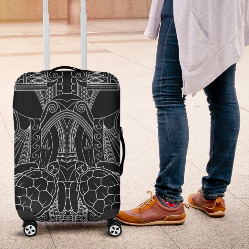 Australia Aboriginal Luggage Cover (White) - Torres and Turtle Australia Aboriginal Luggage Cover (White) - Torres and Turtle