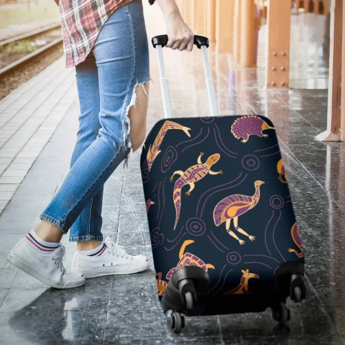 Australia Luggage Cover - Indigenous Animals Patterns Australia Luggage Cover - Indigenous Animals Patterns