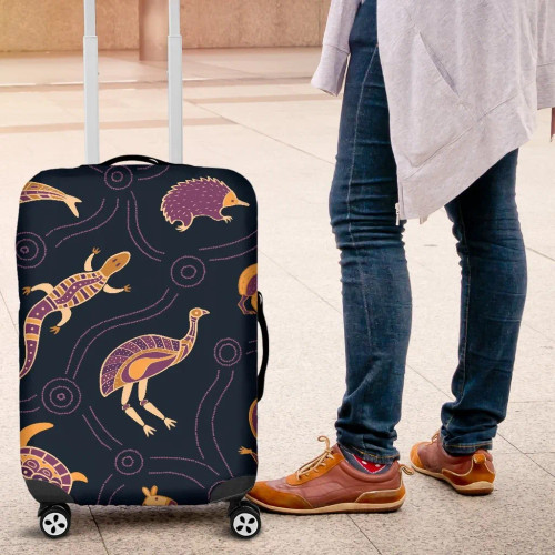 Australia Luggage Cover - Indigenous Animals Patterns Australia Luggage Cover - Indigenous Animals Patterns