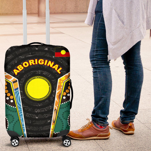 Australia Luggage Cover - Aboriginal Lives Matter Style Tornado