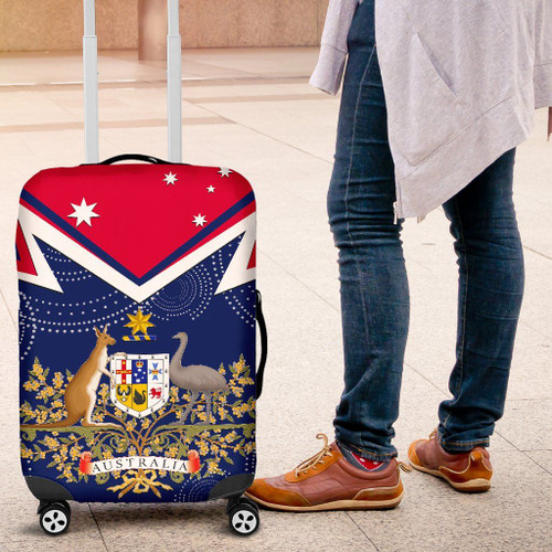 Australia Luggage Cover - Australian Coat Of Arms Flag Color Australia Luggage Cover - Australian Coat Of Arms Flag Color