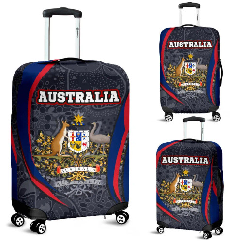 Australia Aboriginal Luggage Cover - Australian Coat of Arms - Aussie Spirit Australia Aboriginal Luggage Cover - Australian Coat of Arms - Aussie Spirit
