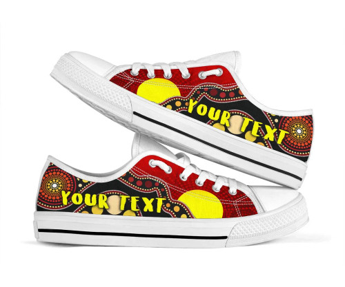 [Custom] Australia Low Top Canvas Shoes - Australia Aboriginal Lives Matter Flag