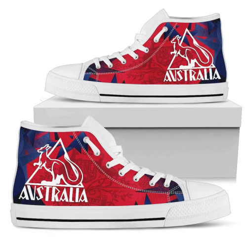Australia High Top Canvas Shoes - Kangaroo Symbol Shoes Australian Coat Of Arms